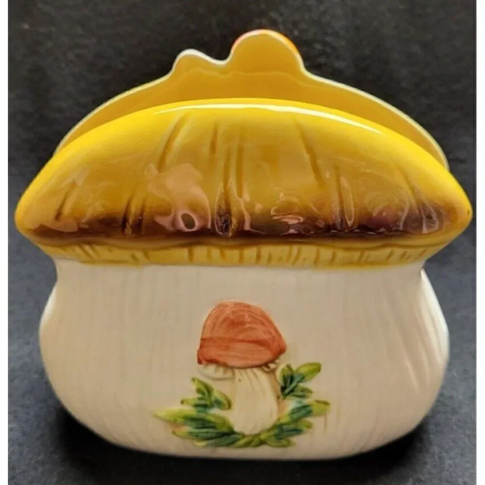 Vintage 1976 Sears Roebuck & Co Ceramic Merry Mushroom Napkin Holder Japan MCM